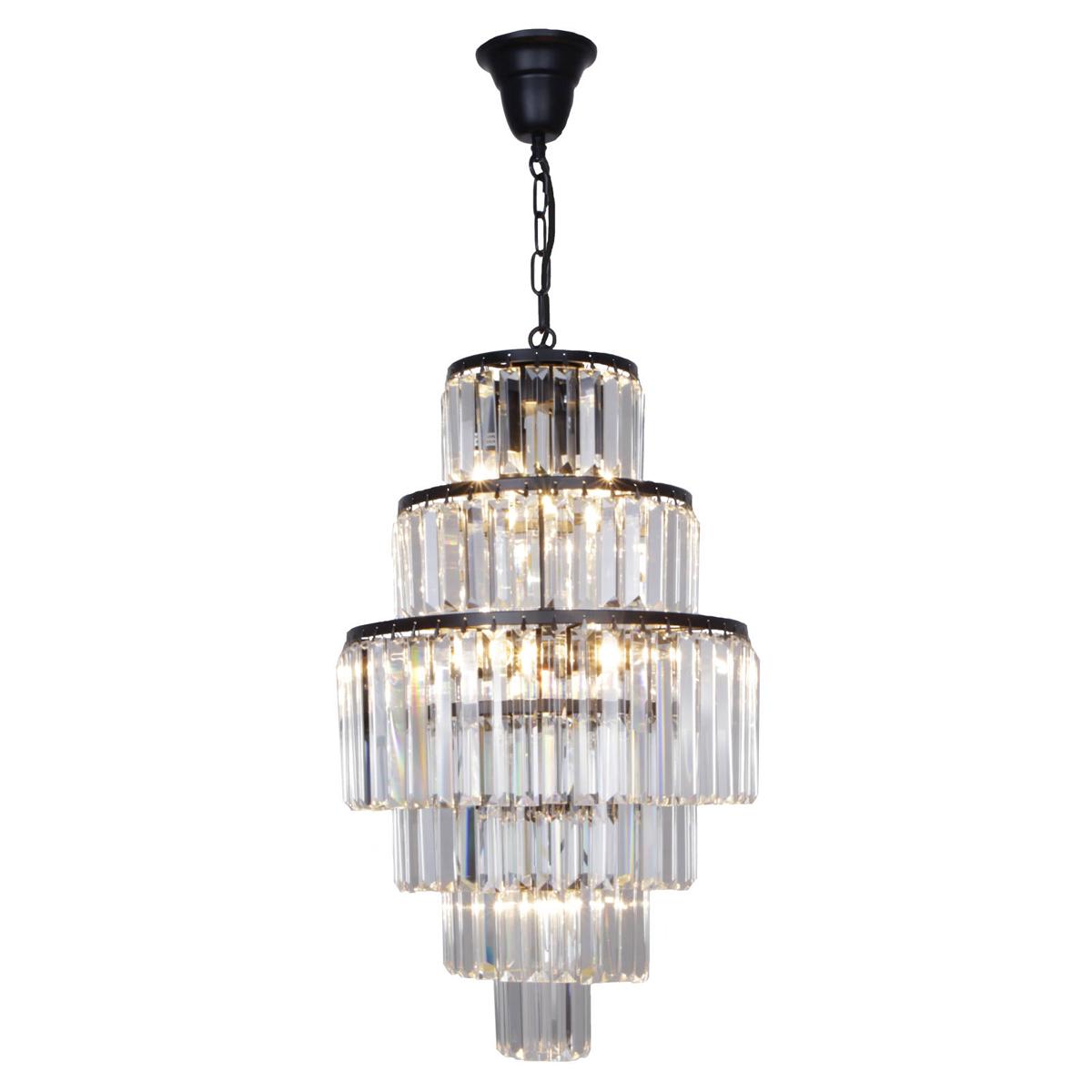 Celestial Crystal Pendant 9 Lights Matt Black Aluminium - 1001094