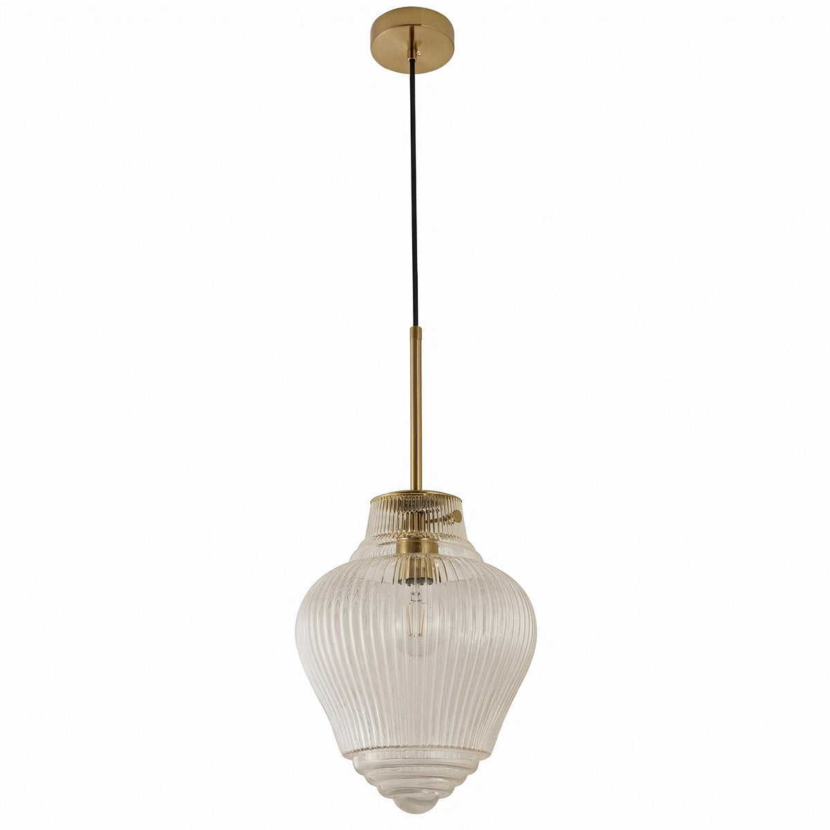 Ridge Pendant Light W220mm Satin Brass Aluminium - 1001470