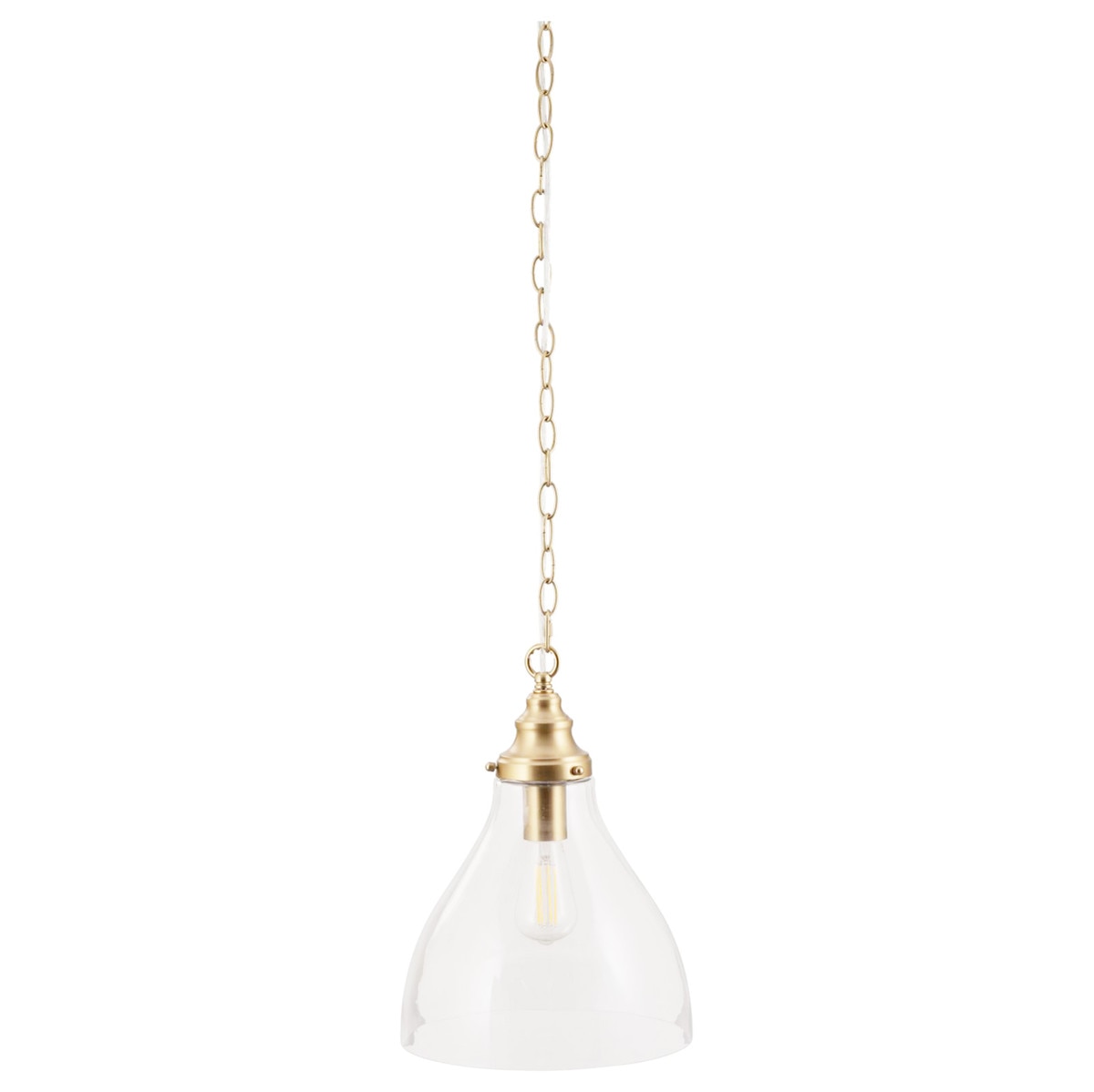 Keys Small Chain Pendant Light Satin Brass & Clear - 1001581