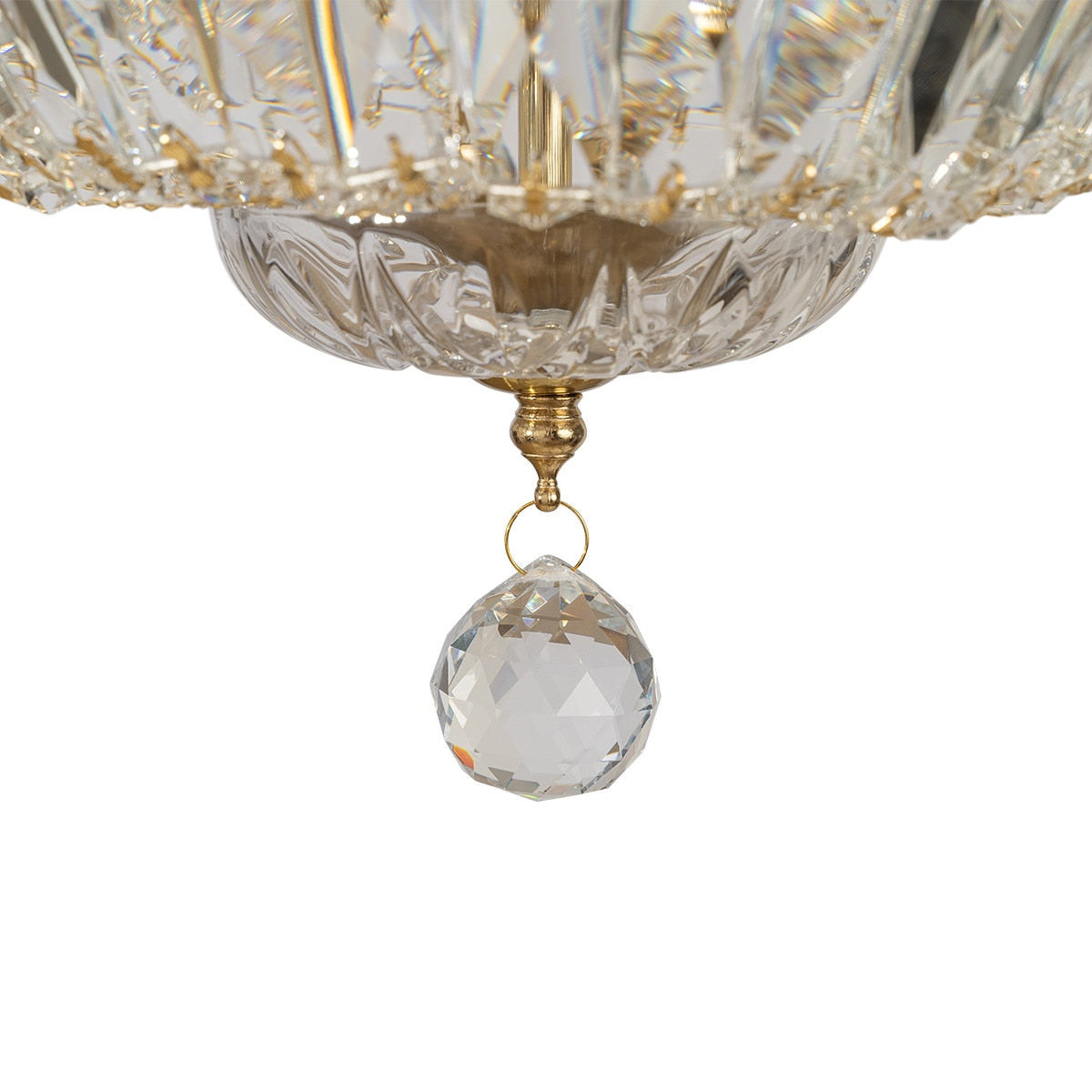 Classique Small 5 Light Basket Crystal Glass Chandelier Satin Brass & Clear - 1001591