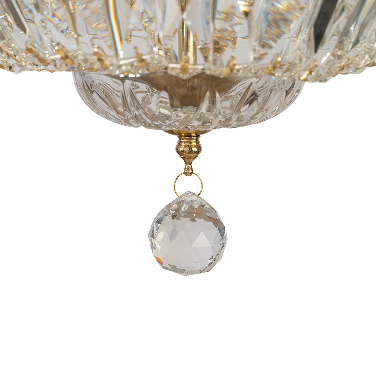 Classique Small 5 Light Basket Crystal Glass Chandelier Satin Brass & Clear - 1001591