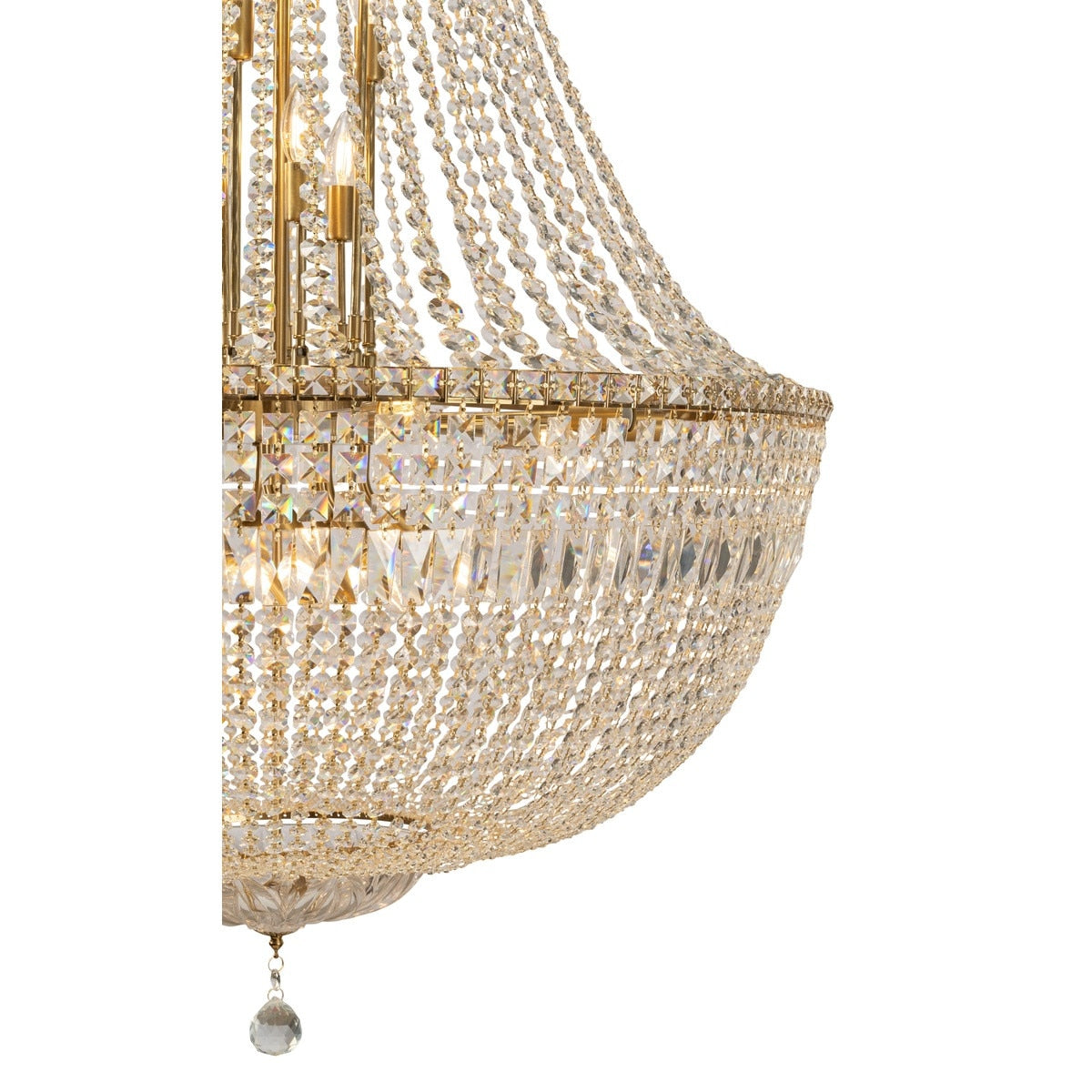 Classique Grand 27 Light Basket Crystal Glass Chandelier Satin Brass & Clear - 1001592
