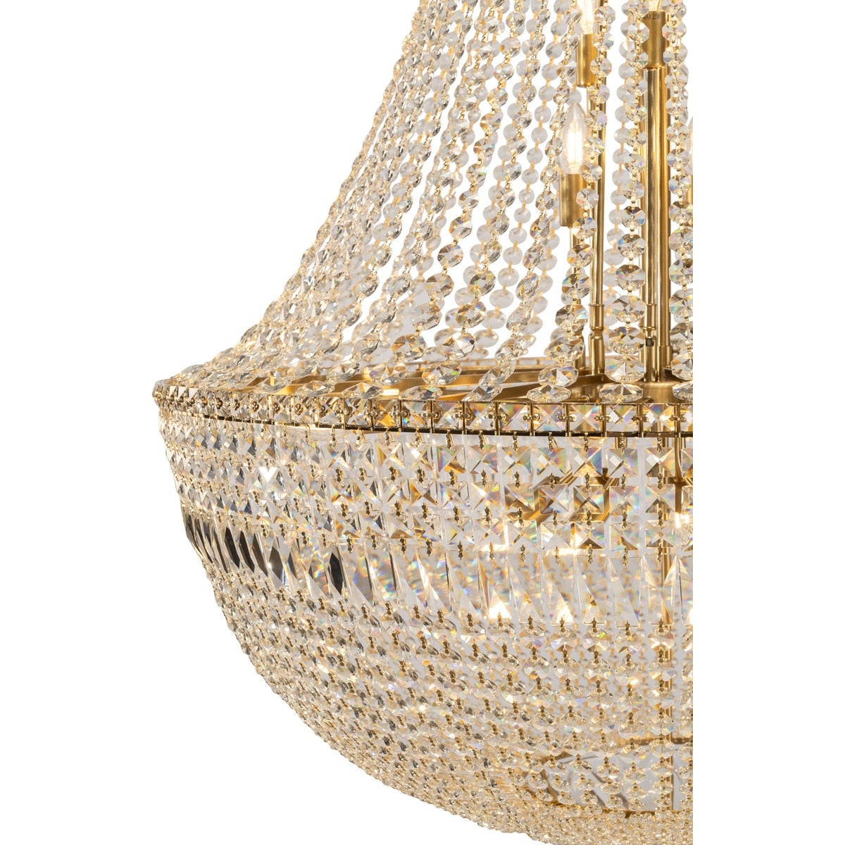 Classique Grand 27 Light Basket Crystal Glass Chandelier Satin Brass & Clear - 1001592
