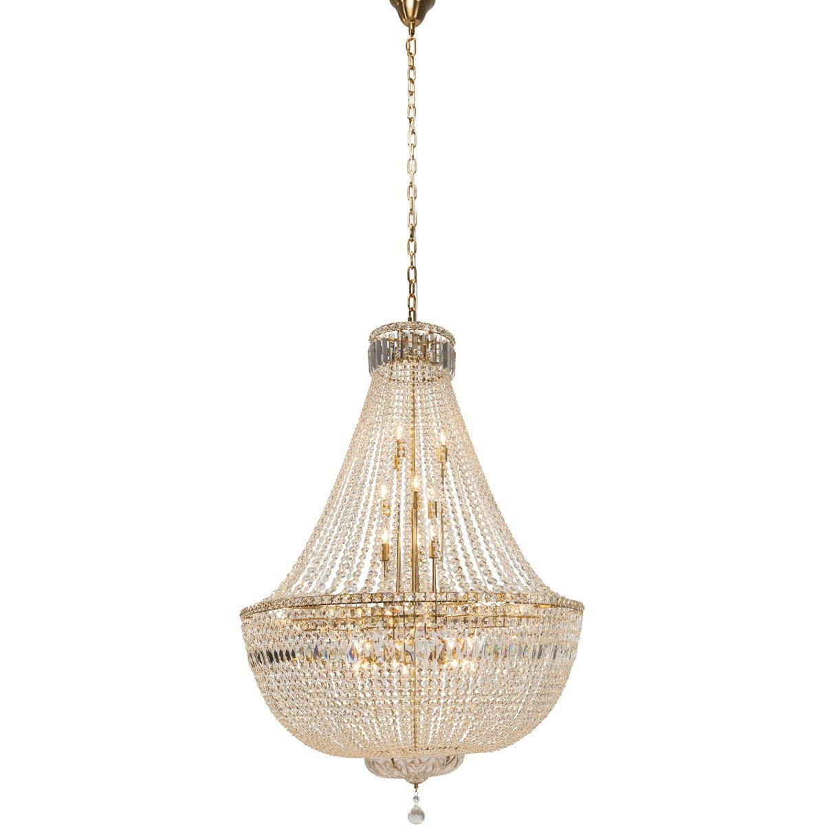 Classique Grand 27 Light Basket Crystal Glass Chandelier Satin Brass & Clear - 1001592