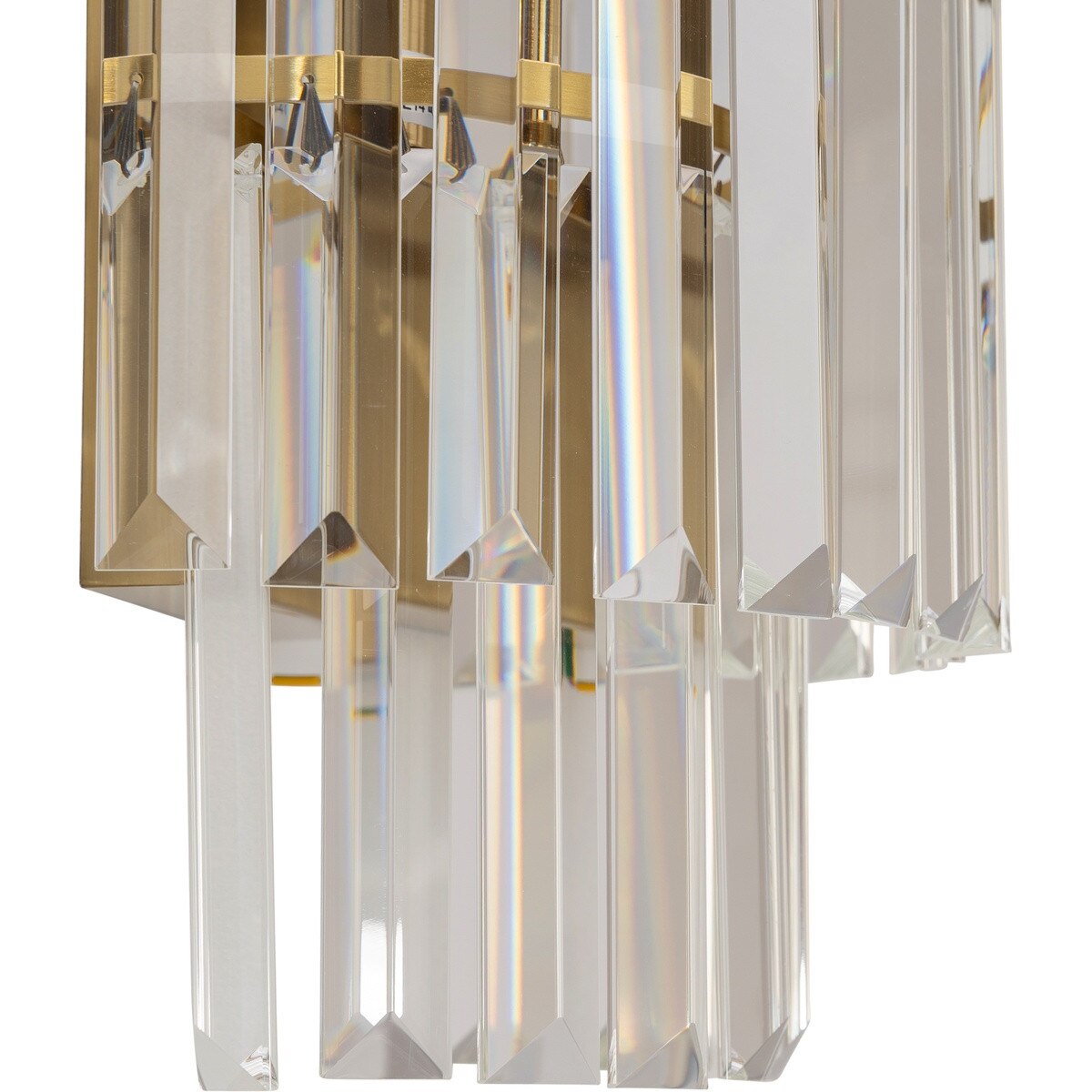Celestial 2 Light 2 Tier Crystal Glass Wall Light Bracket Satin Brass & Clear - 1001601