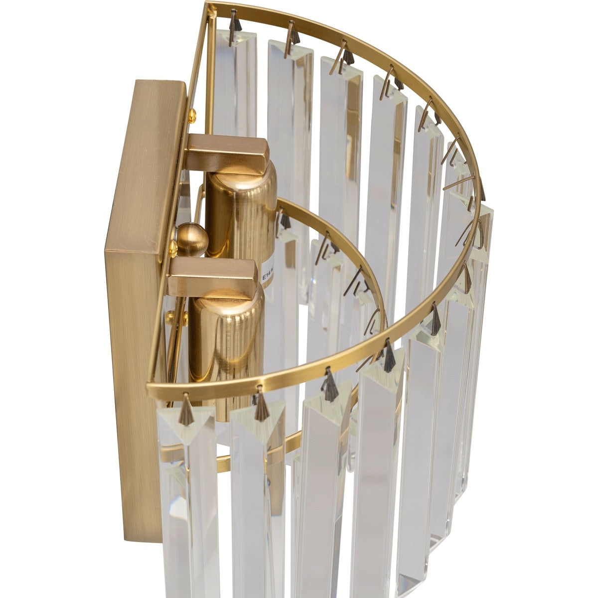 Celestial 2 Light 2 Tier Crystal Glass Wall Light Bracket Satin Brass & Clear - 1001601