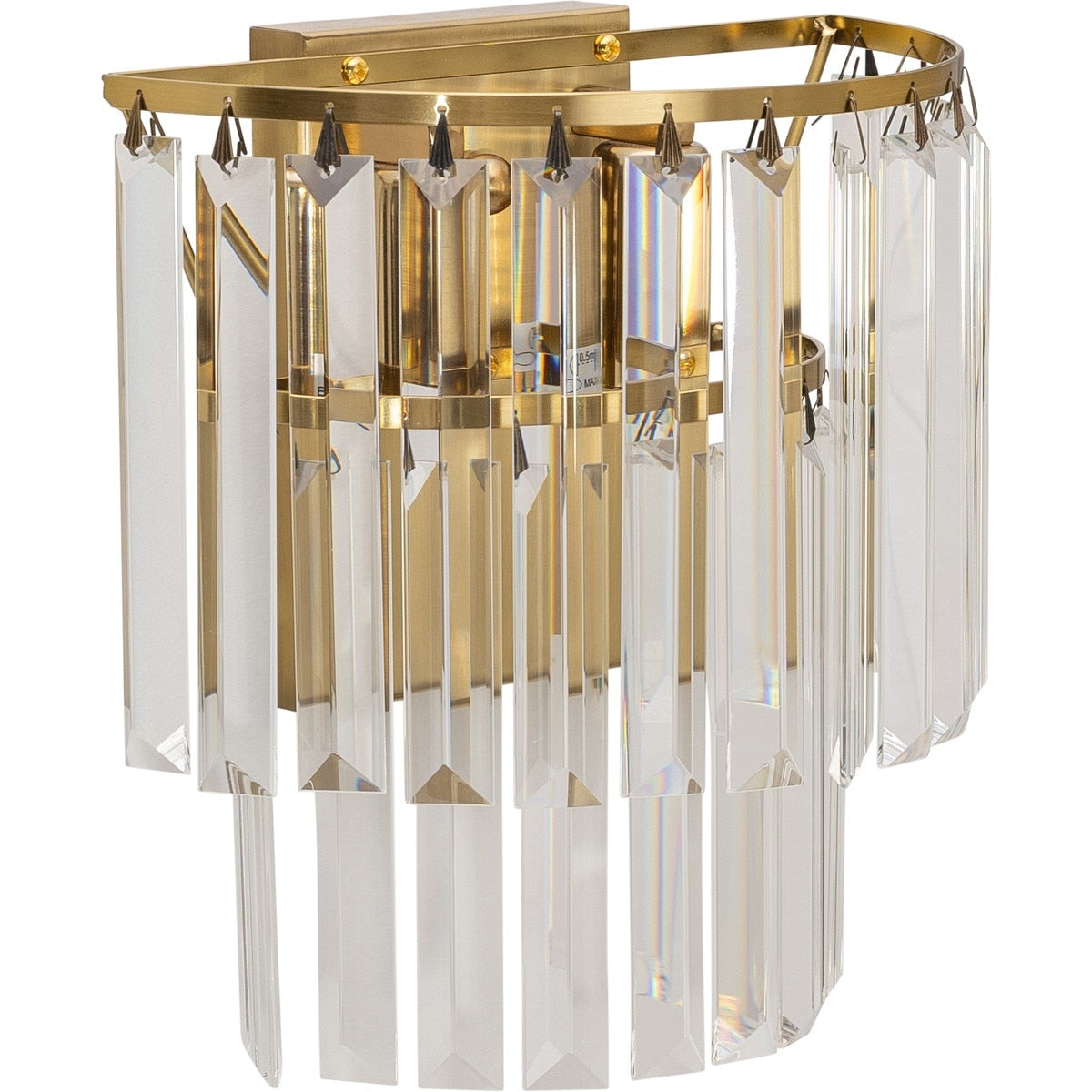 Celestial 2 Light 2 Tier Crystal Glass Wall Light Bracket Satin Brass & Clear - 1001601