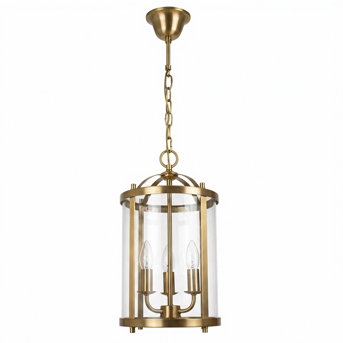 Manor Medium 3 Light Lantern Light Satin Brass - 1001602