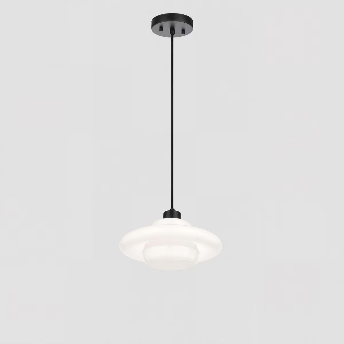 Hornby Pendant Light Matt Black & Opal Gloss - 1001617