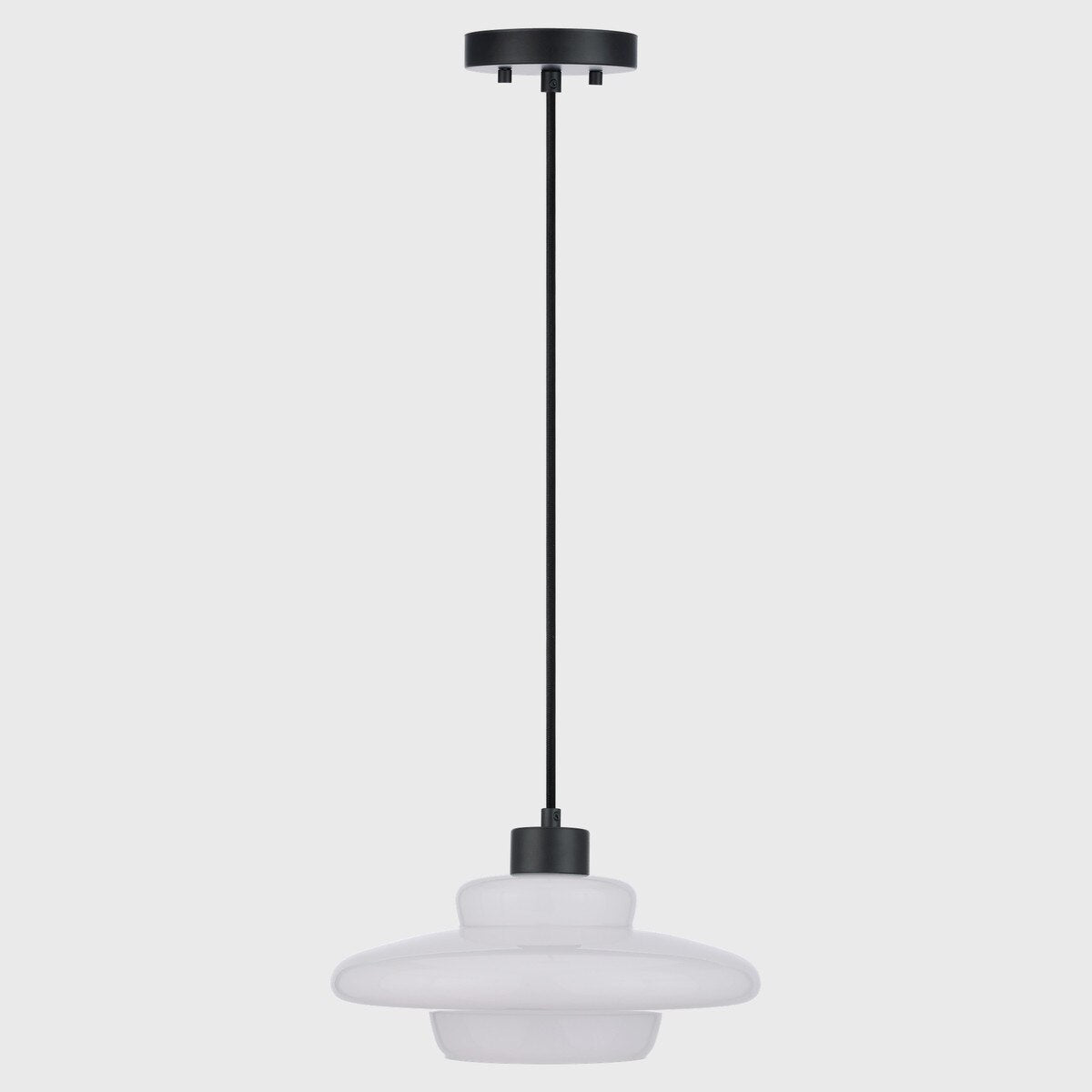 Hornby Pendant Light Matt Black & Opal Gloss - 1001617