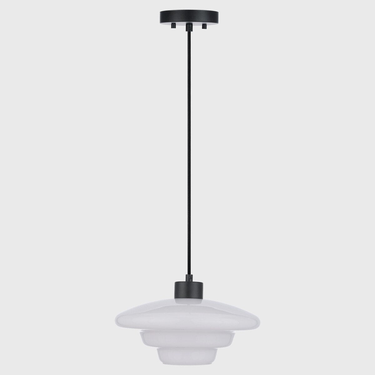 Haywood Pendant Light Matt Black & Opal Gloss - 1001619