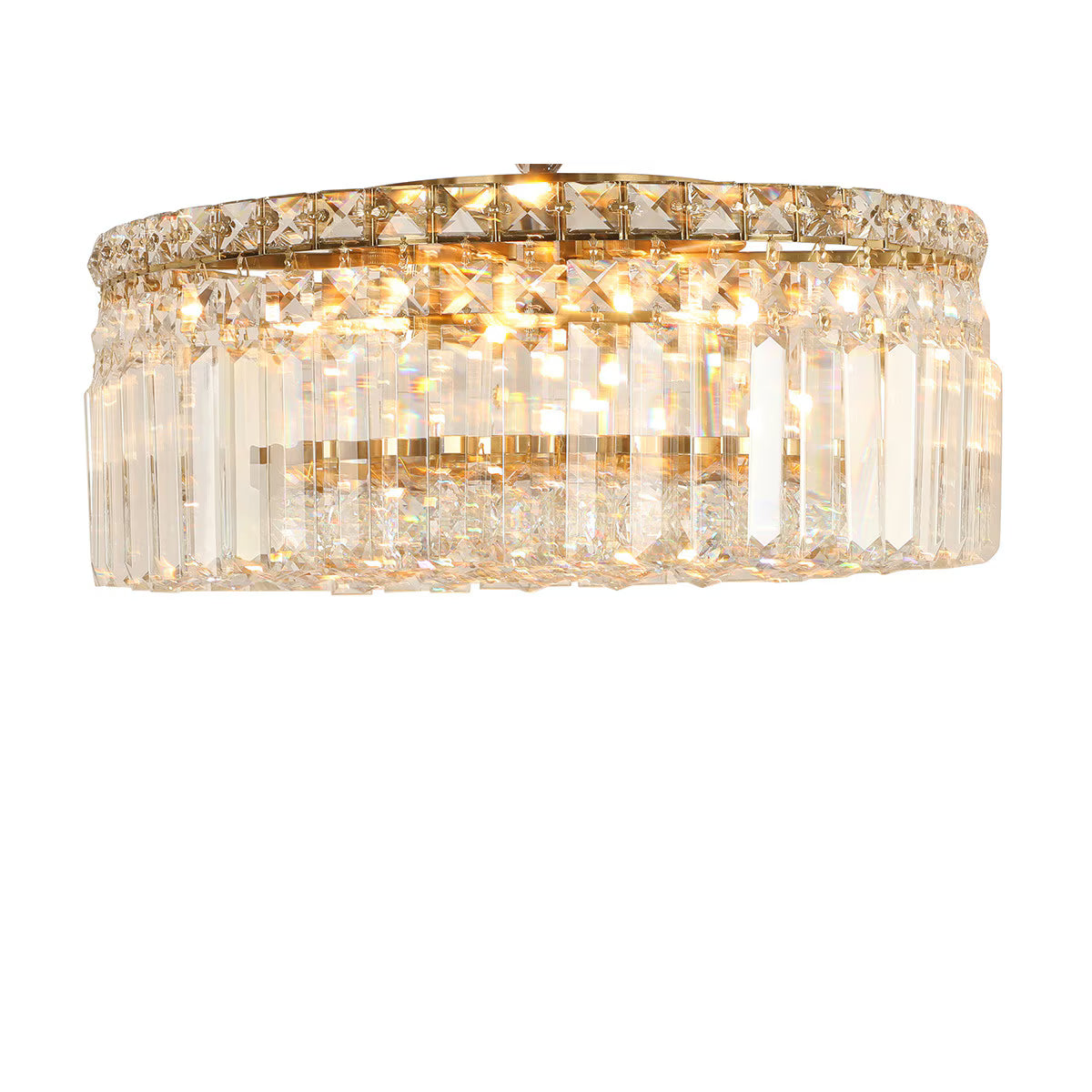 Rotondo Medium 5 Light Flush Mount Light Satin Brass & Clear - 1001621
