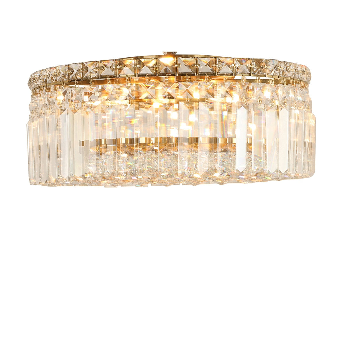 Rotondo Medium 5 Light Flush Mount Light Satin Brass & Clear - 1001621