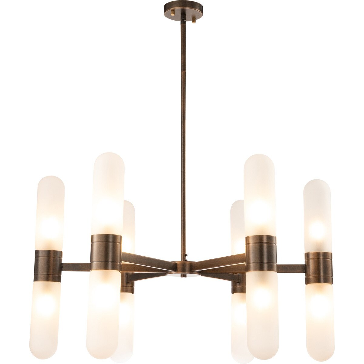 Hepburn 12 Light 6 Arm Pendant Light Antique Brass - 1001622