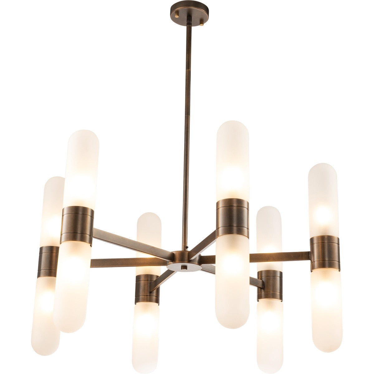 Hepburn 12 Light 6 Arm Pendant Light Antique Brass - 1001622