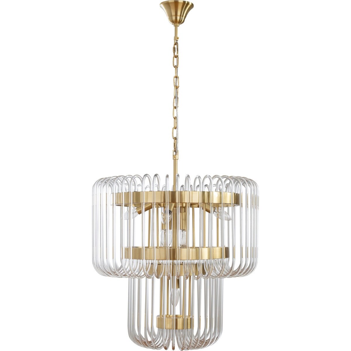 Collete 9 Light 2 Tier Chandelier Satin Brass - 1001633