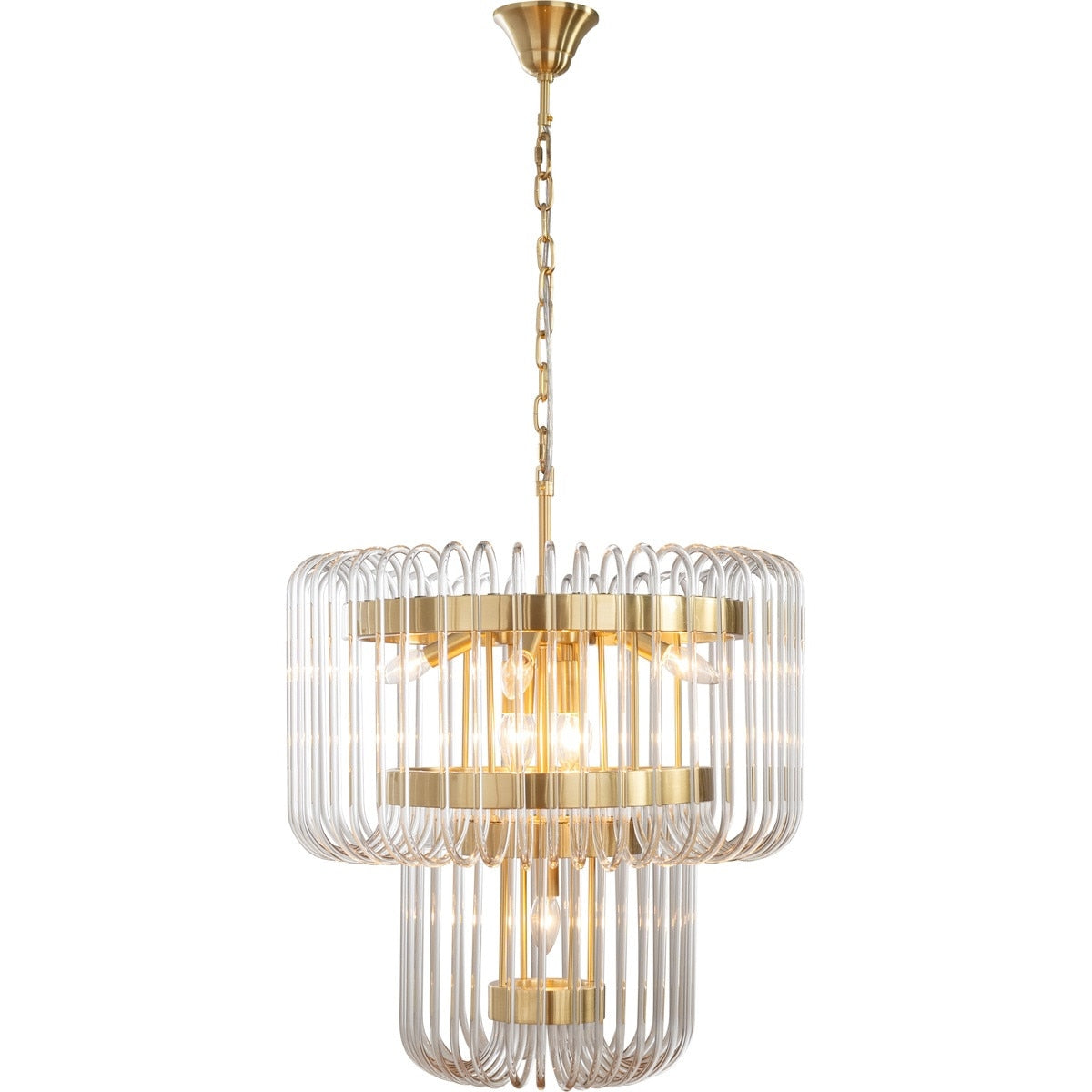 Collete 9 Light 2 Tier Chandelier Satin Brass - 1001633