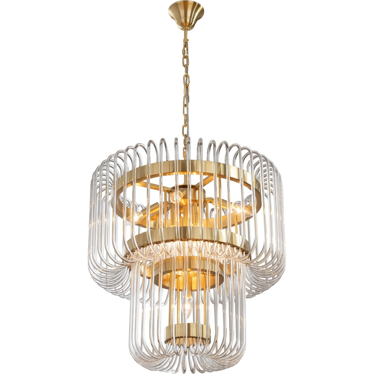 Collete 9 Light 2 Tier Chandelier Satin Brass - 1001633
