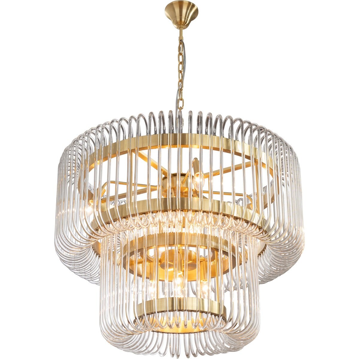 Collete 13 Light 2 Tier Chandelier Satin Brass - 1001634