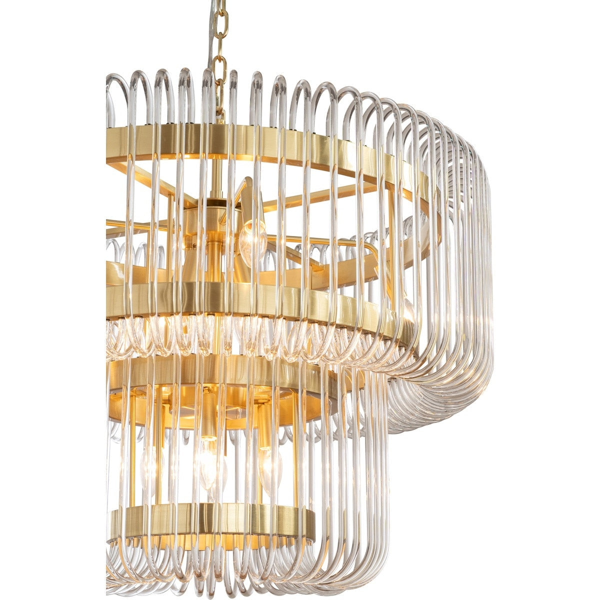 Collete 13 Light 2 Tier Chandelier Satin Brass - 1001634