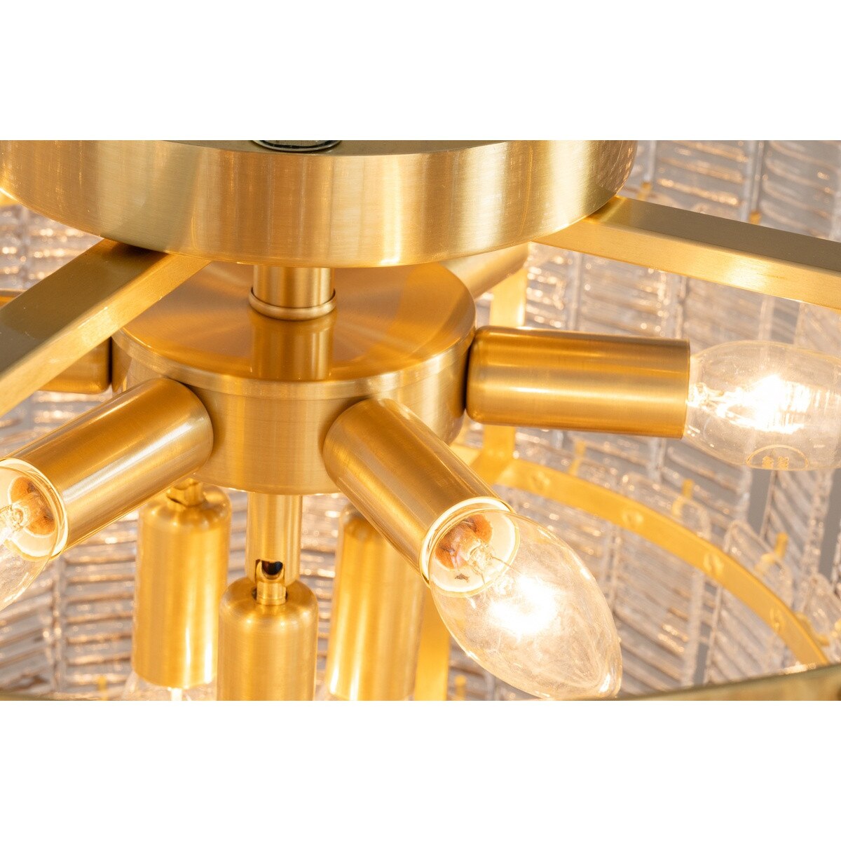 Alara Medium 9 Light 5 Tier Chandelier Satin Brass - 1001640