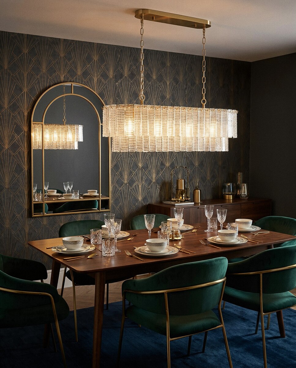Alara 5 Light Bench Chandelier Satin Brass - 1001641