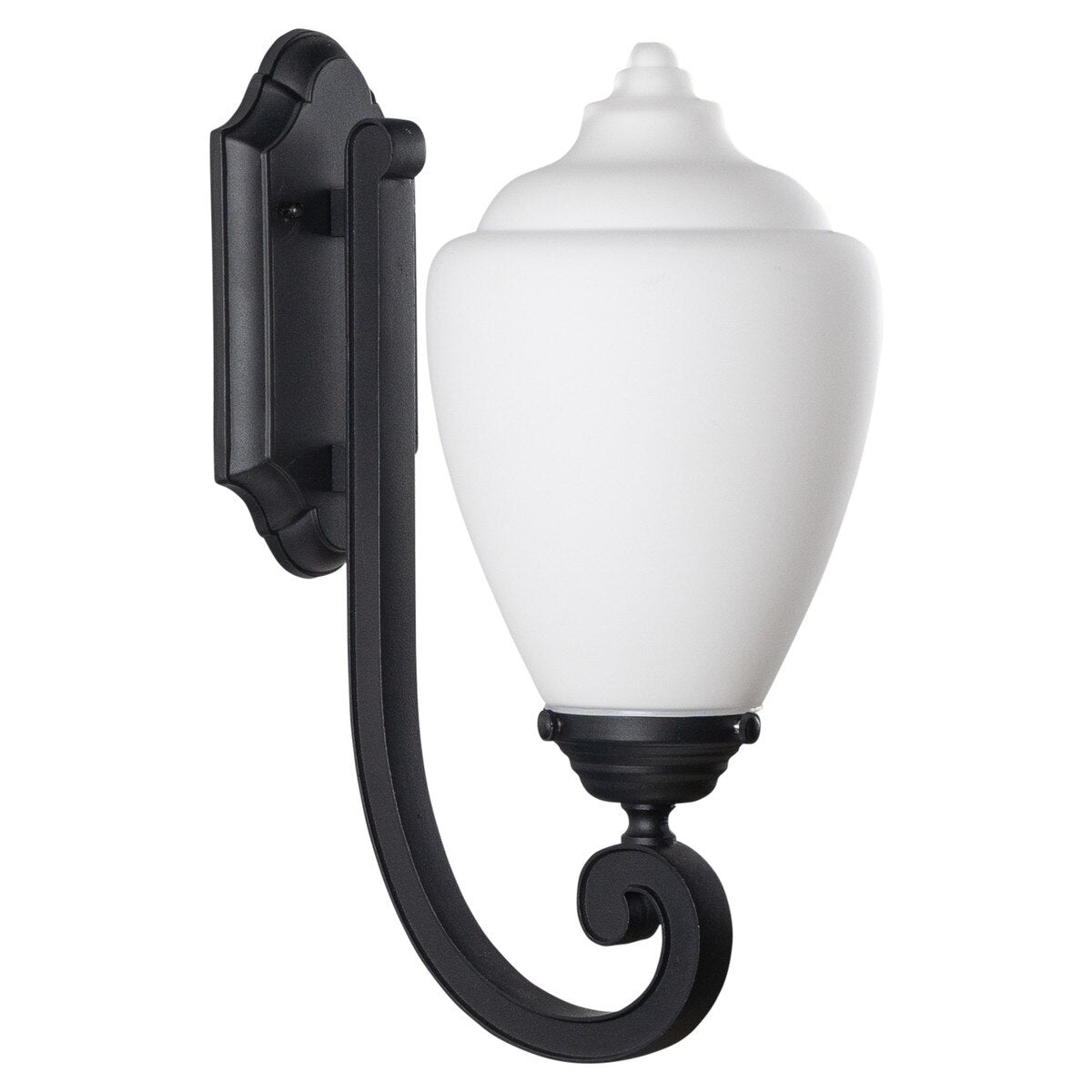 Newry Medium Outdoor Wall Light Matt Black & Opal Matt - 1001653