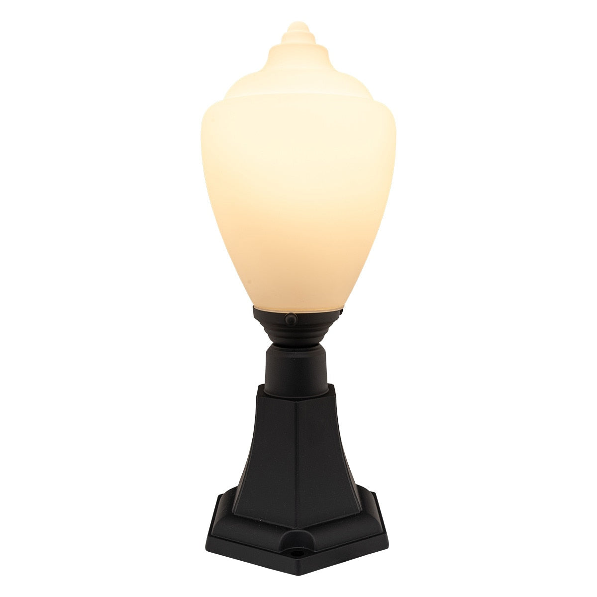 Newry Large Outdoor Mount Pillar Light Matt Black & Opal Matt - 1001654