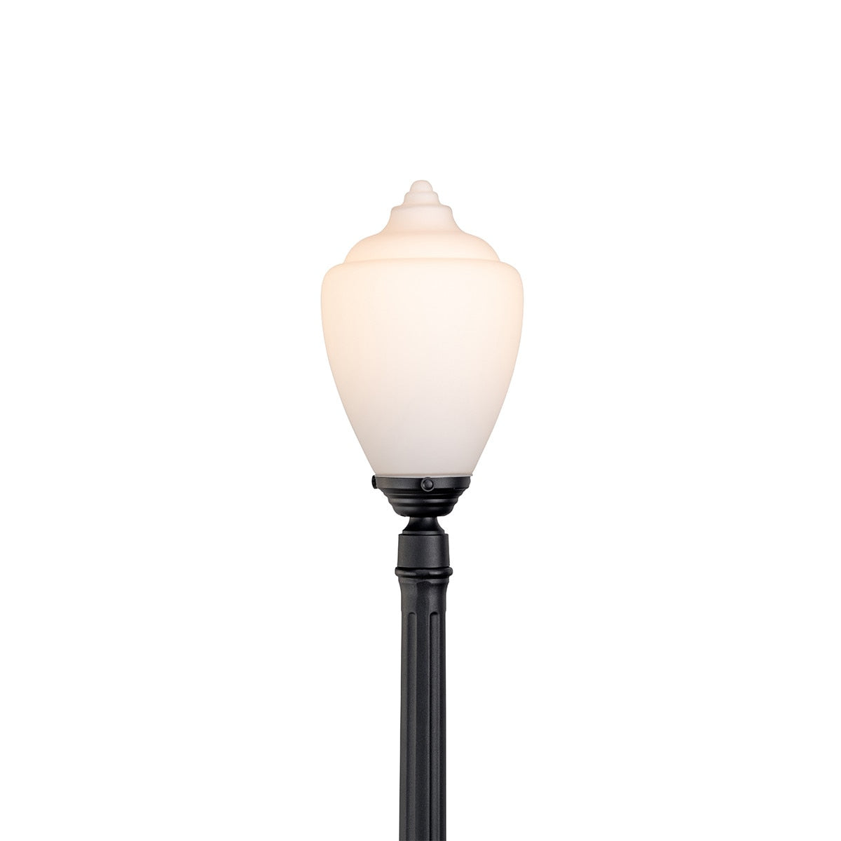 Newry Large Outdoor Garden Post Light Matt Black & Opal Matt - 1001655