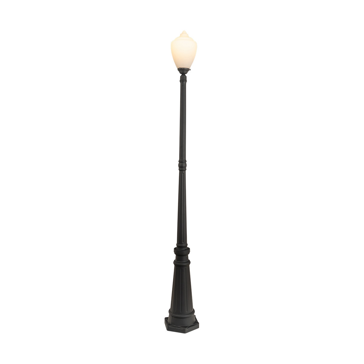 Newry Large Outdoor Garden Post Light Matt Black & Opal Matt - 1001655
