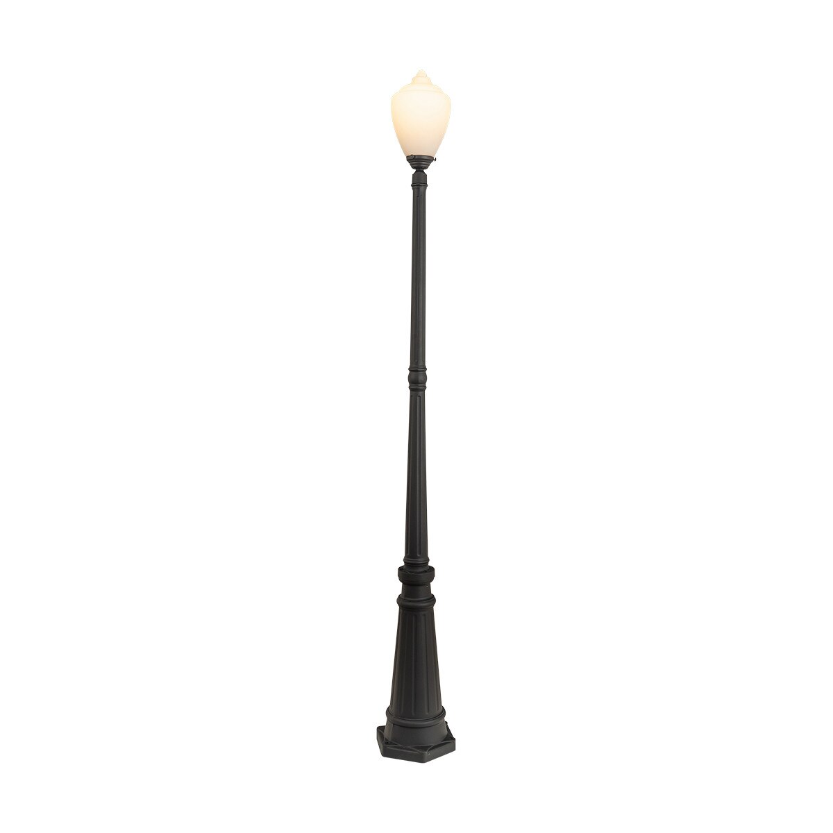 Newry Large Outdoor Garden Post Light Matt Black & Opal Matt - 1001655