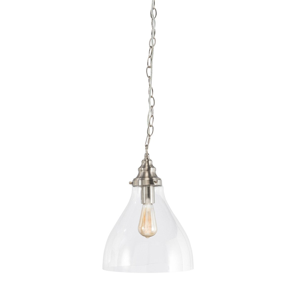 Keys Chain Small Pendant Light Brushed Nickel & Clear - 1001656