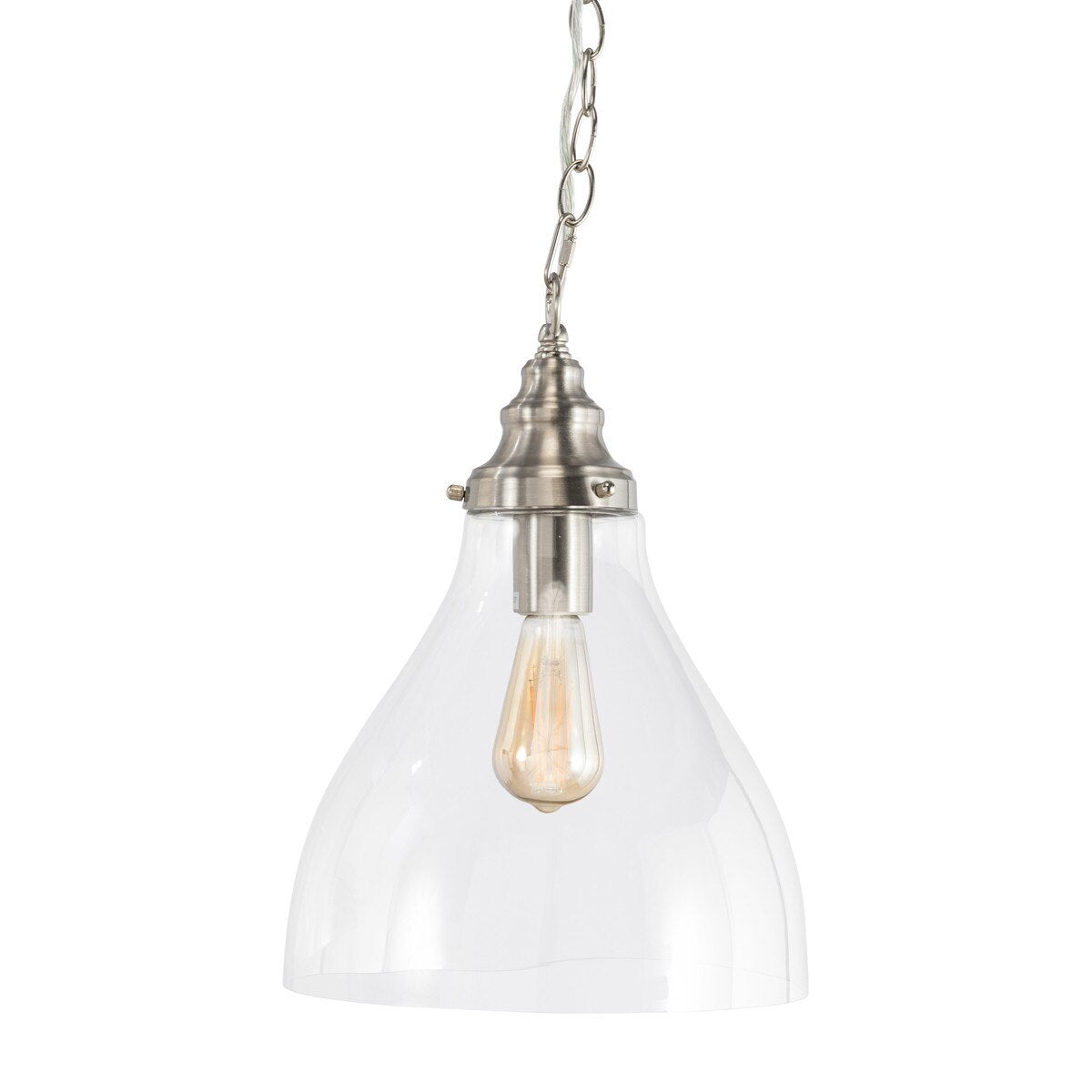 Keys Chain Small Pendant Light Brushed Nickel & Clear - 1001656