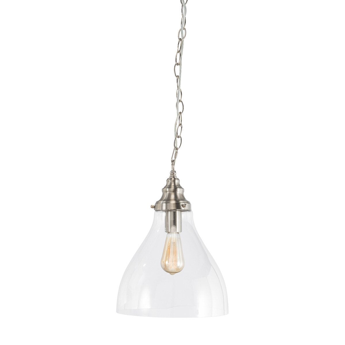 Keys Chain Small Pendant Light Brushed Nickel & Clear - 1001656