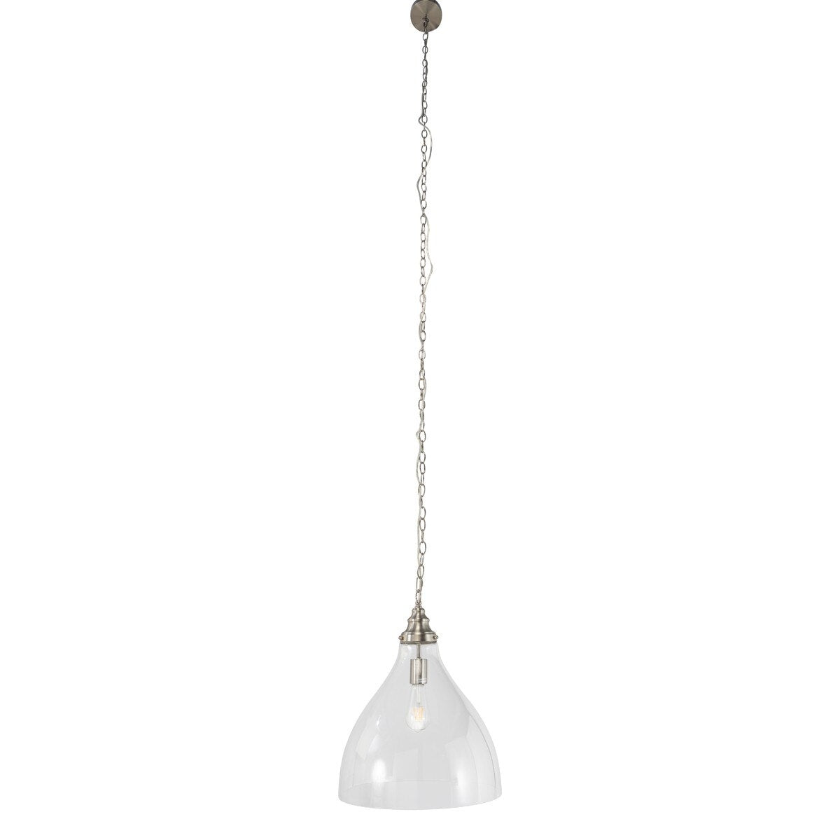 Keys Chain Large Pendant Light Brushed Nickel & Clear - 1001657