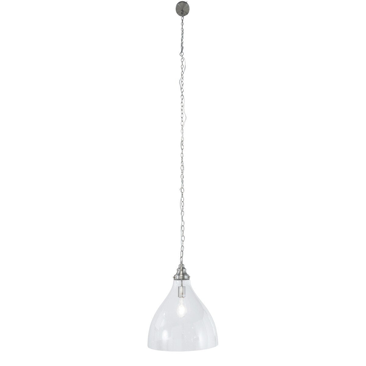Keys Chain Large Pendant Light Brushed Nickel & Clear - 1001657