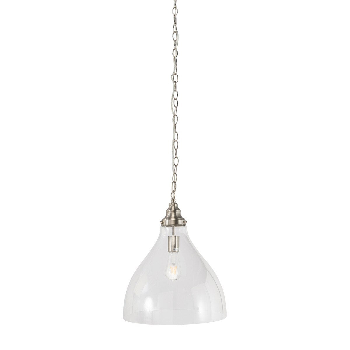 Keys Chain Large Pendant Light Brushed Nickel & Clear - 1001657