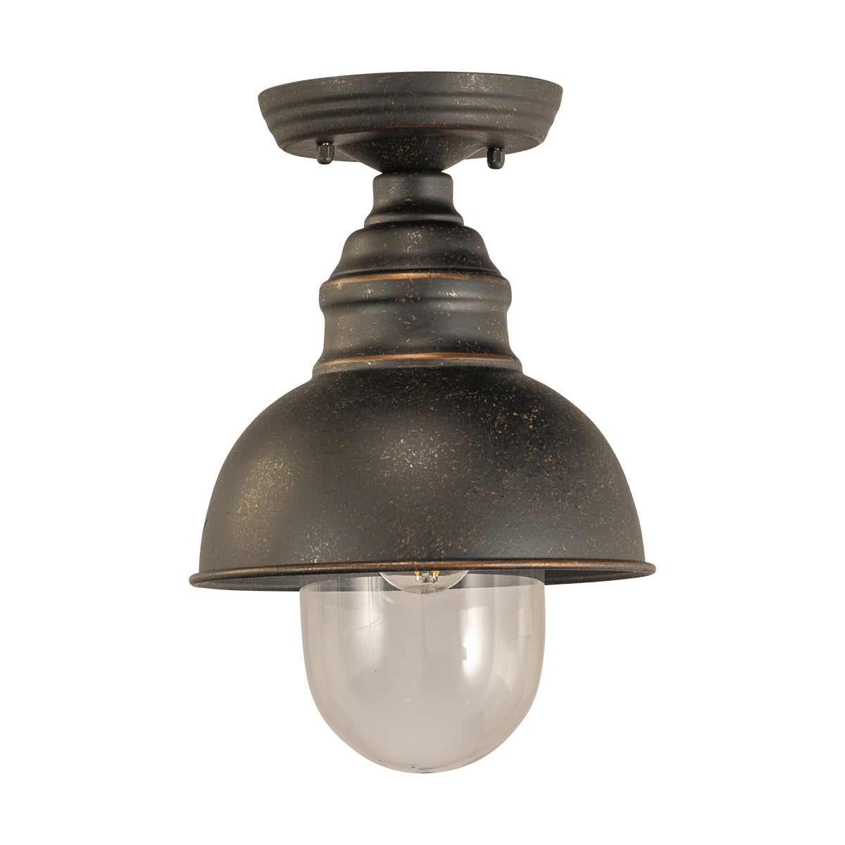 Parkway Small Under Eave Outdoor Close to Ceiling Light Antique Bronze & Clear - 1001669
