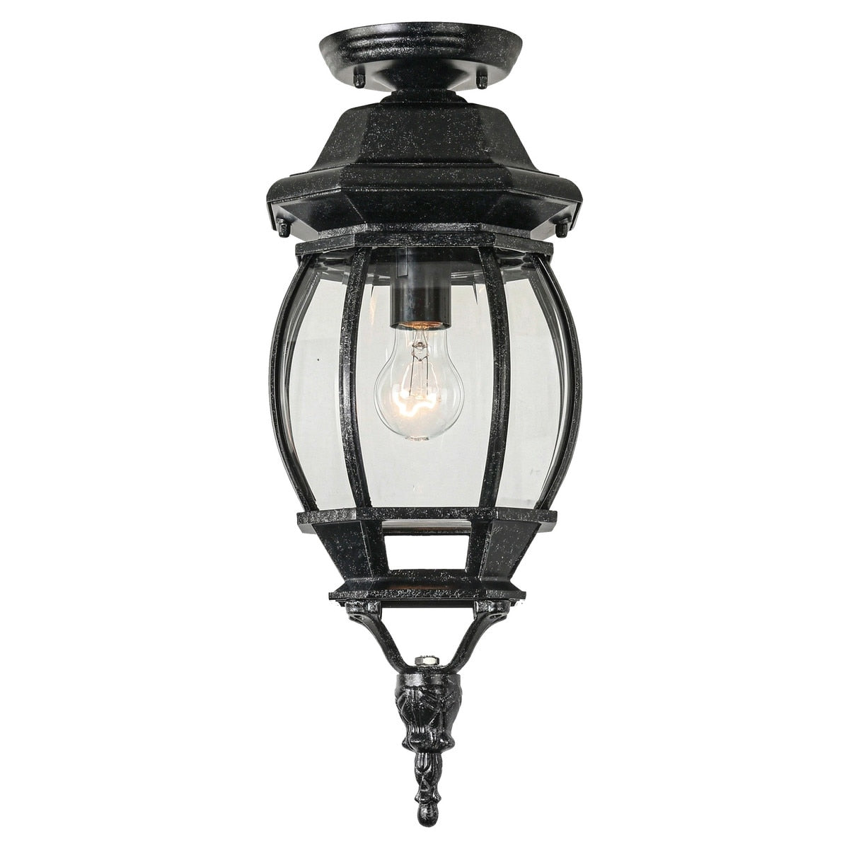 Flinders Medium Under Eave Light Antique Black IP44 - 1001687