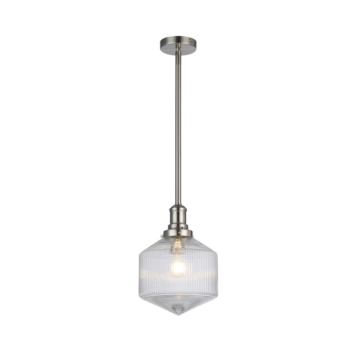 Jefferson Small Rod Pendant Clear & Brushed Nickel - 1001697