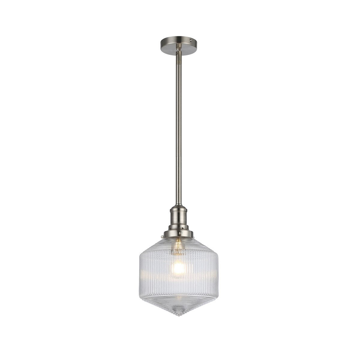 Jefferson Small Rod Pendant Clear & Brushed Nickel - 1001697