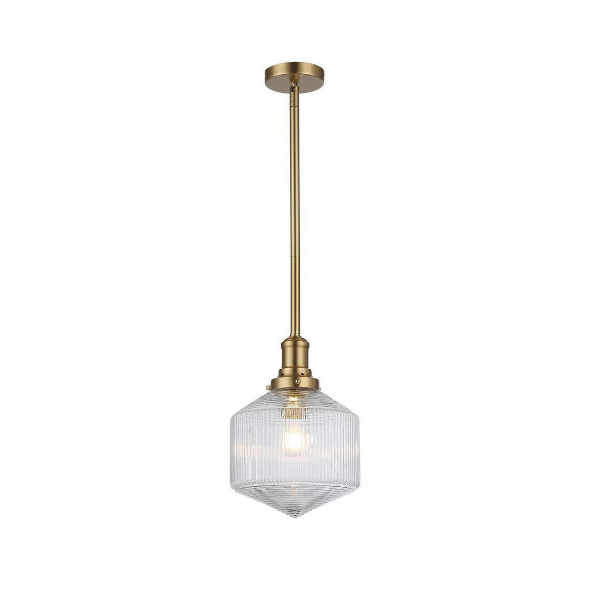 Jefferson Small Rod Pendant Clear & Satin Brass - 1001698