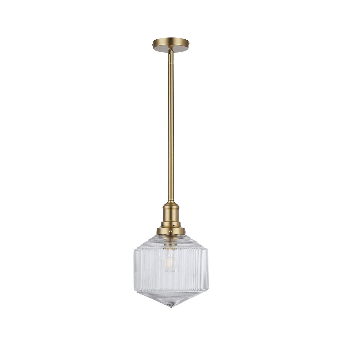 Jefferson Small Rod Pendant Clear & Satin Brass - 1001698