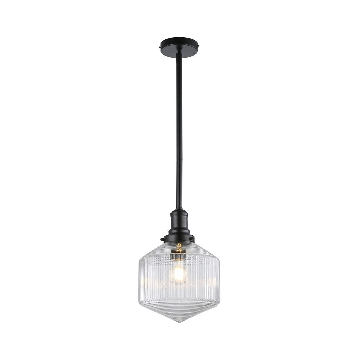 Jefferson Small Rod Pendant Clear & Matt Black - 1001699