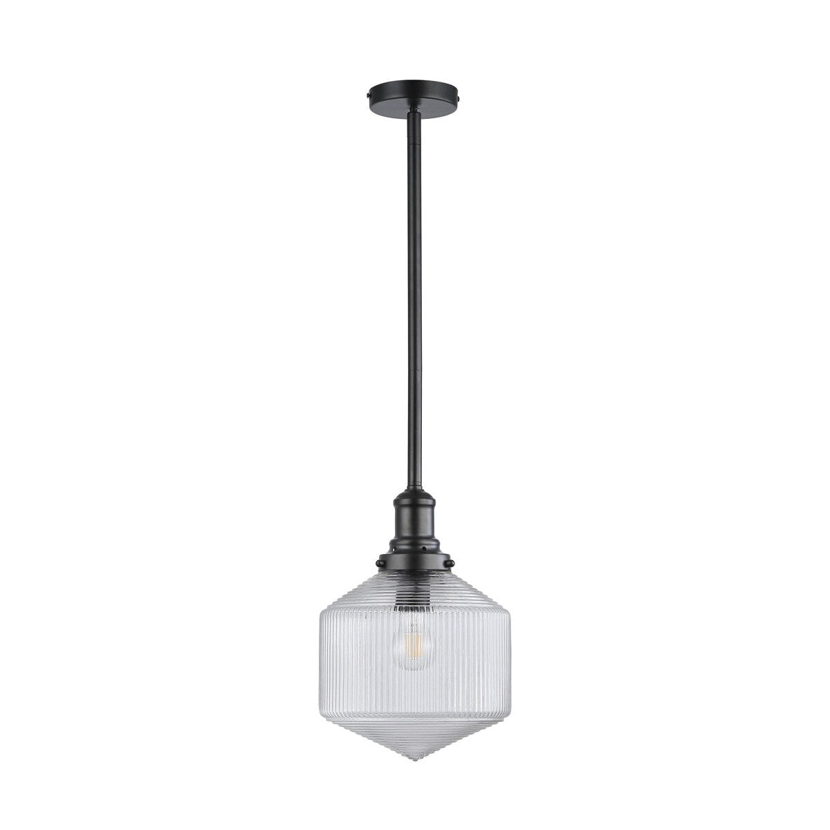Jefferson Small Rod Pendant Clear & Matt Black - 1001699