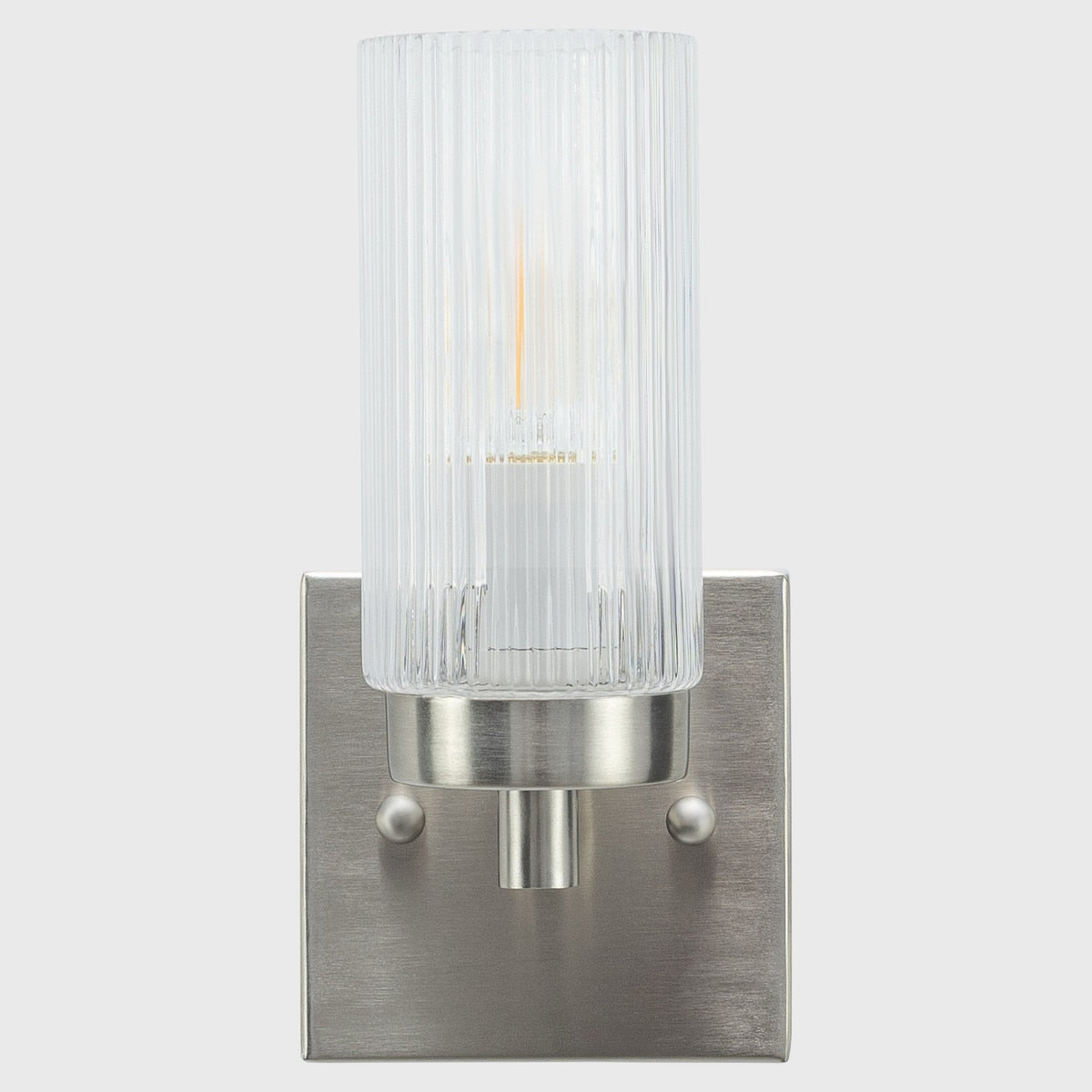 Chester Wall Light Bracket Brushed Nickel & Clear Ribbed - 1001701