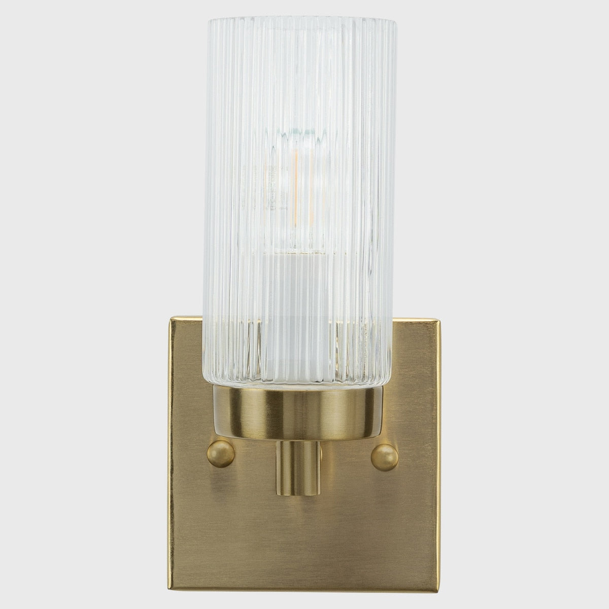 Chester Wall Light Bracket Satin Brass & Clear Ribbed - 1001702