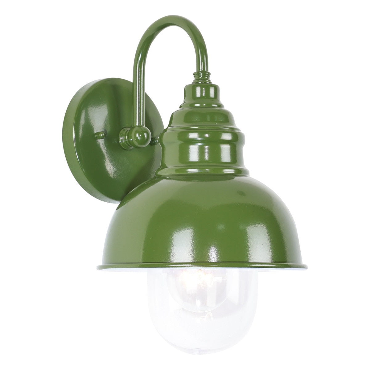 Parkway Small Outdoor Wall Light Olive Green & Clear - 1001703