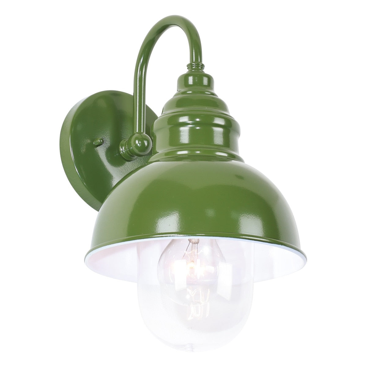 Parkway Small Outdoor Wall Light Olive Green & Clear - 1001703