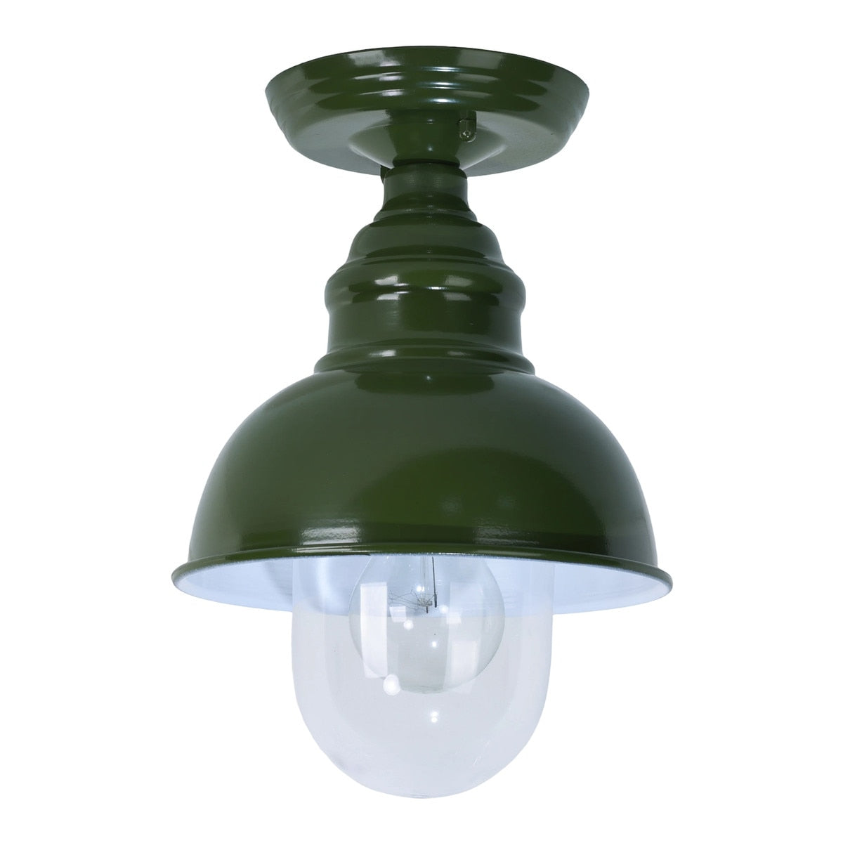 Parkway Small Under Eave Outdoor Close to Ceiling Light Olive Green & Clear - 1001704